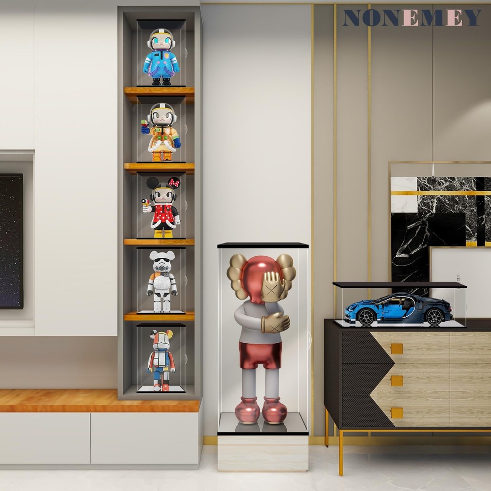 Clear Acrylic Display Case with Remote Control Light for 400% Bearbrick, Dust...