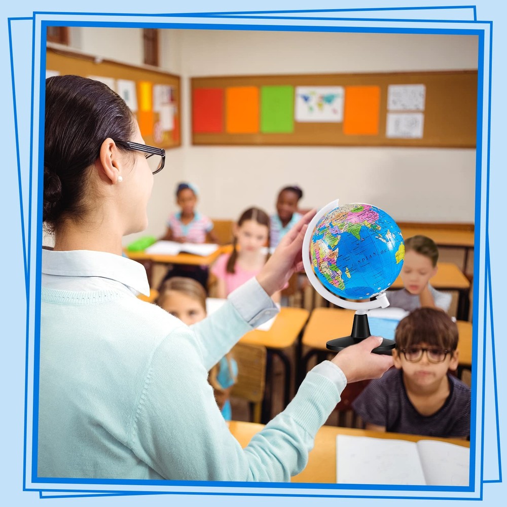 12 Pcs World Globe for Kids Learning 3.4 Inches Mini Rotating World Map Globe...