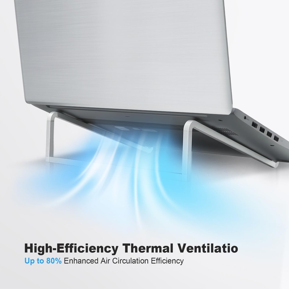 TENOC Foldable Laptop Stand for Desk, Universal Riser Silver