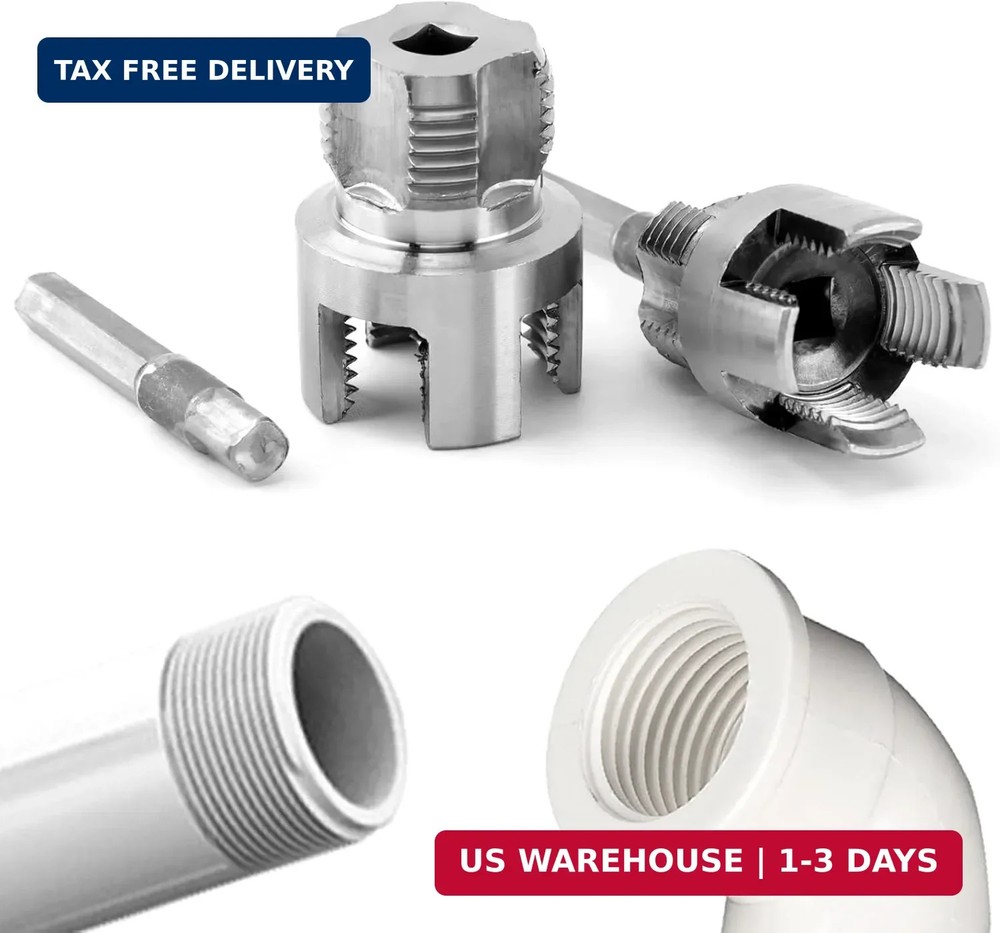 Pipe Threading Tool for Internal & External Threads, 2pcs Dual End 1/2" NPT & 3/