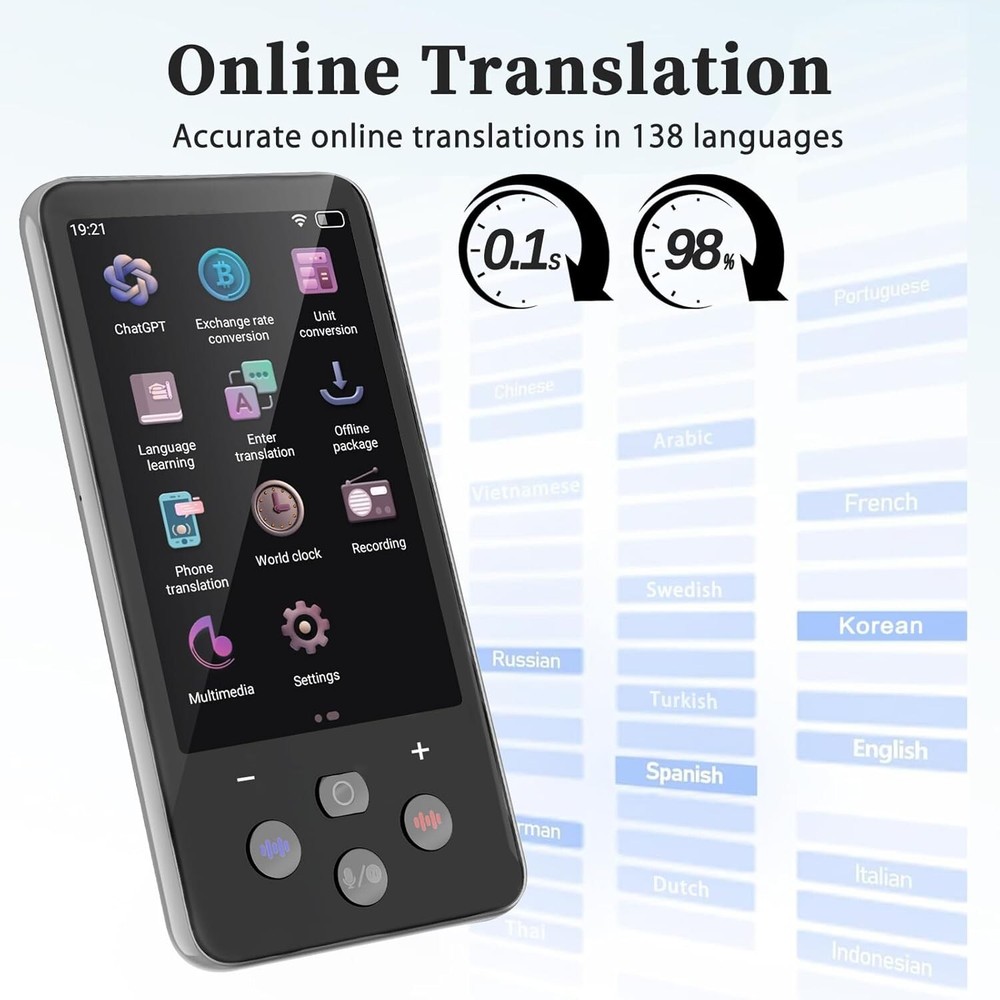 Language Translator Device, Real Time Translation Device for 138 Languages chatg