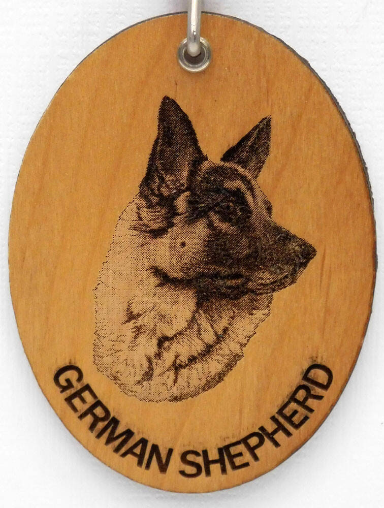 GERMAN SHEPHERD WOODEN KEY CHAIN