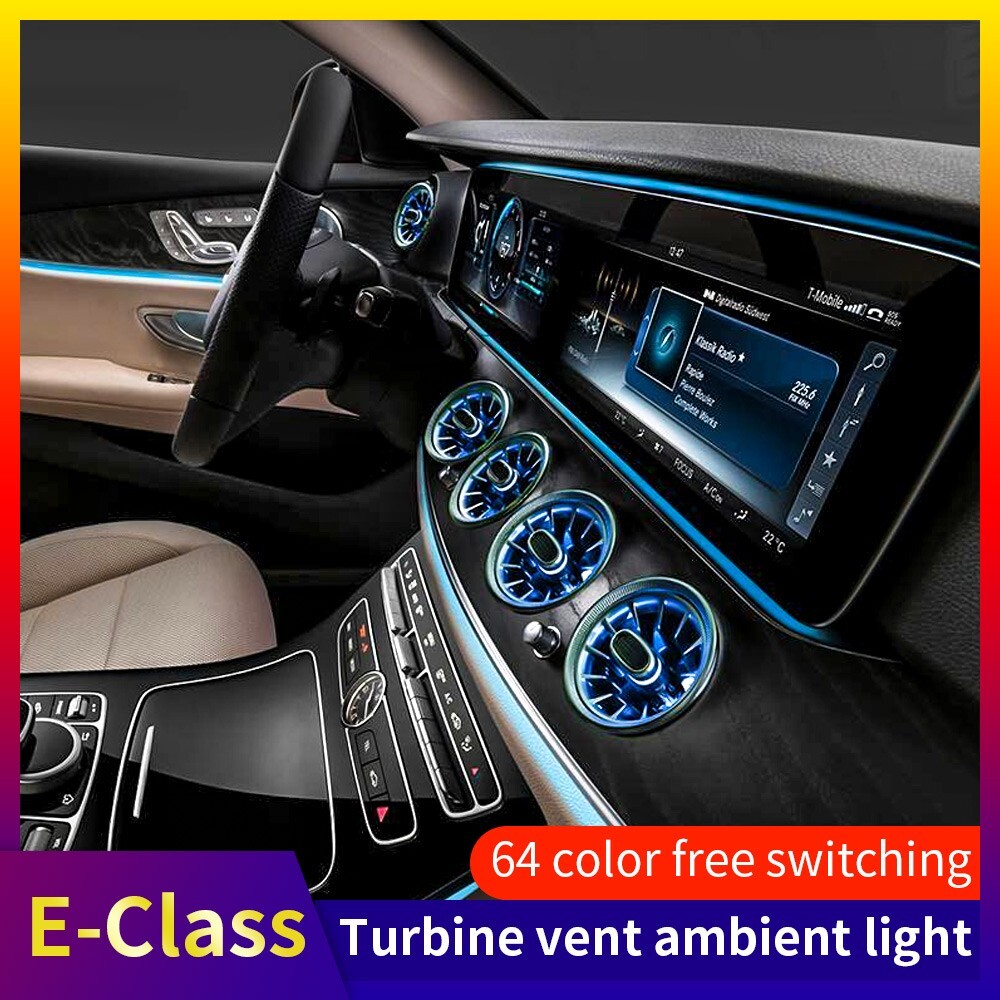 8PCS AC Vent Ambient Light For Mercedes Benz E-Class W213 2016-2023 64 Colors
