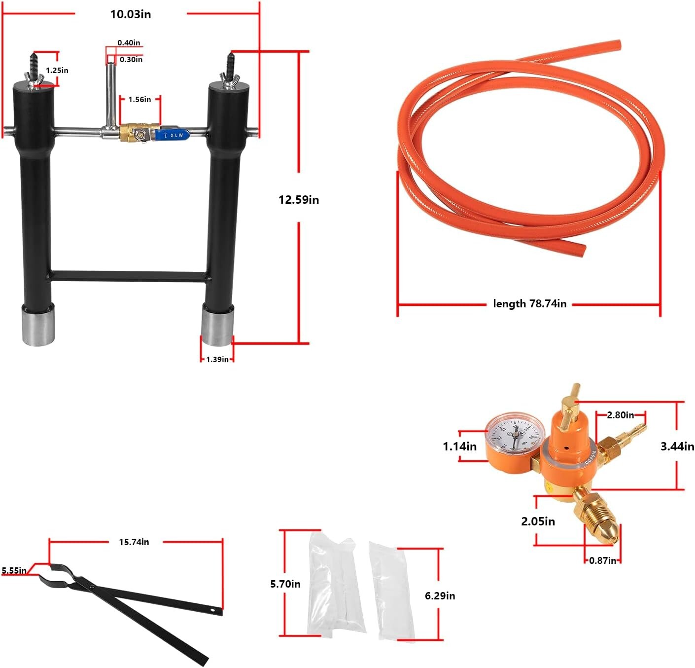 Gas Propane Forge Furnace with Dual Burners 2-Door Blacksmith Knife Tool Farrier