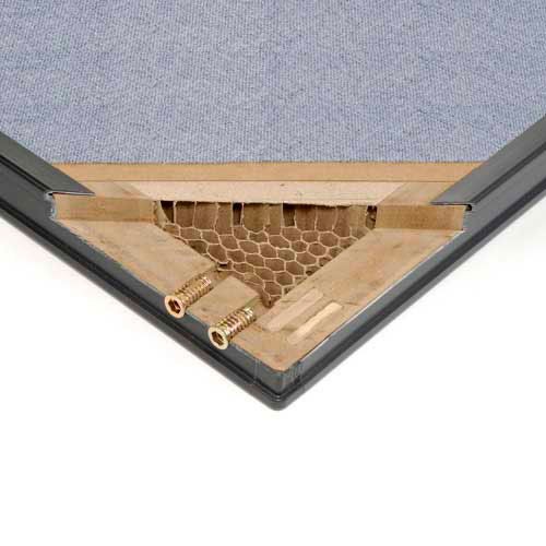 36-1/4"W x 64"H Office Partition Panel with Partial Window Pass-Thru Cable Blue