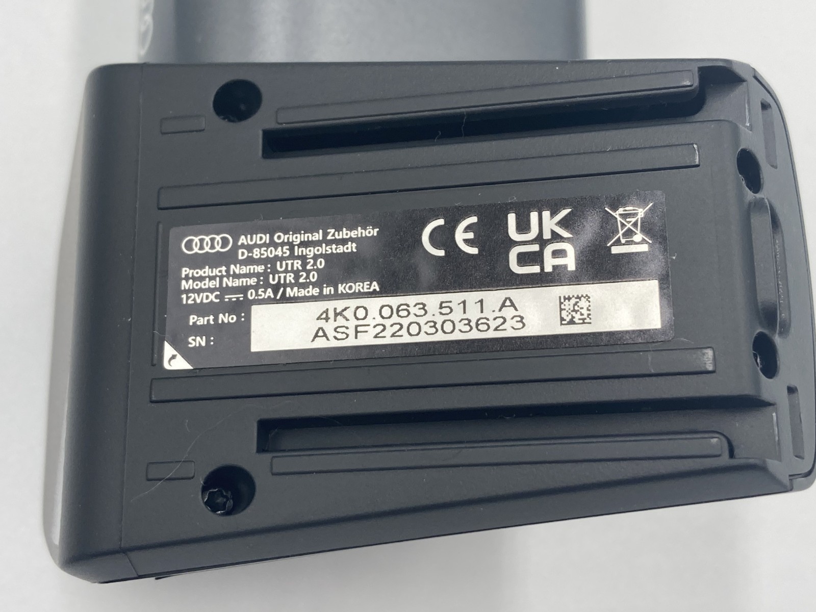 Audi UTR 2.0 Front & Rear Dashcam Universal Traffic Genuine Drive W/SD Card