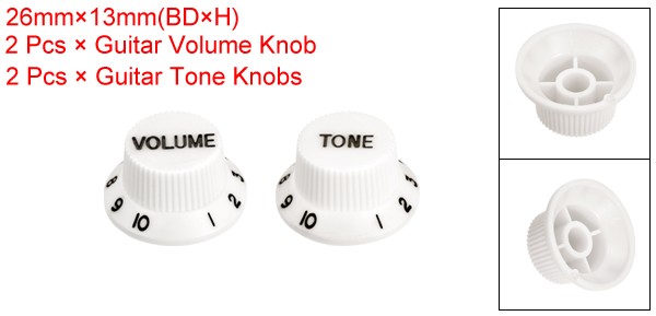 2Set 2Volume 2Tone Speed Control Knob White