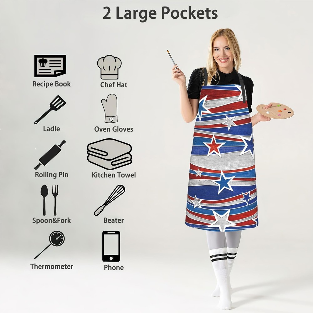 Apron, Adjustable Neck Strap, Stocking Stuffers Waterproof Cooking Apron, Sui...
