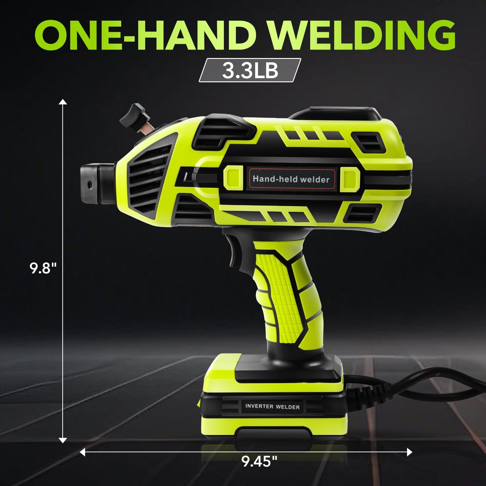 Handheld ARC Welder Kit 110V with Auto-Darkening Goggles & 30 Rods, Green