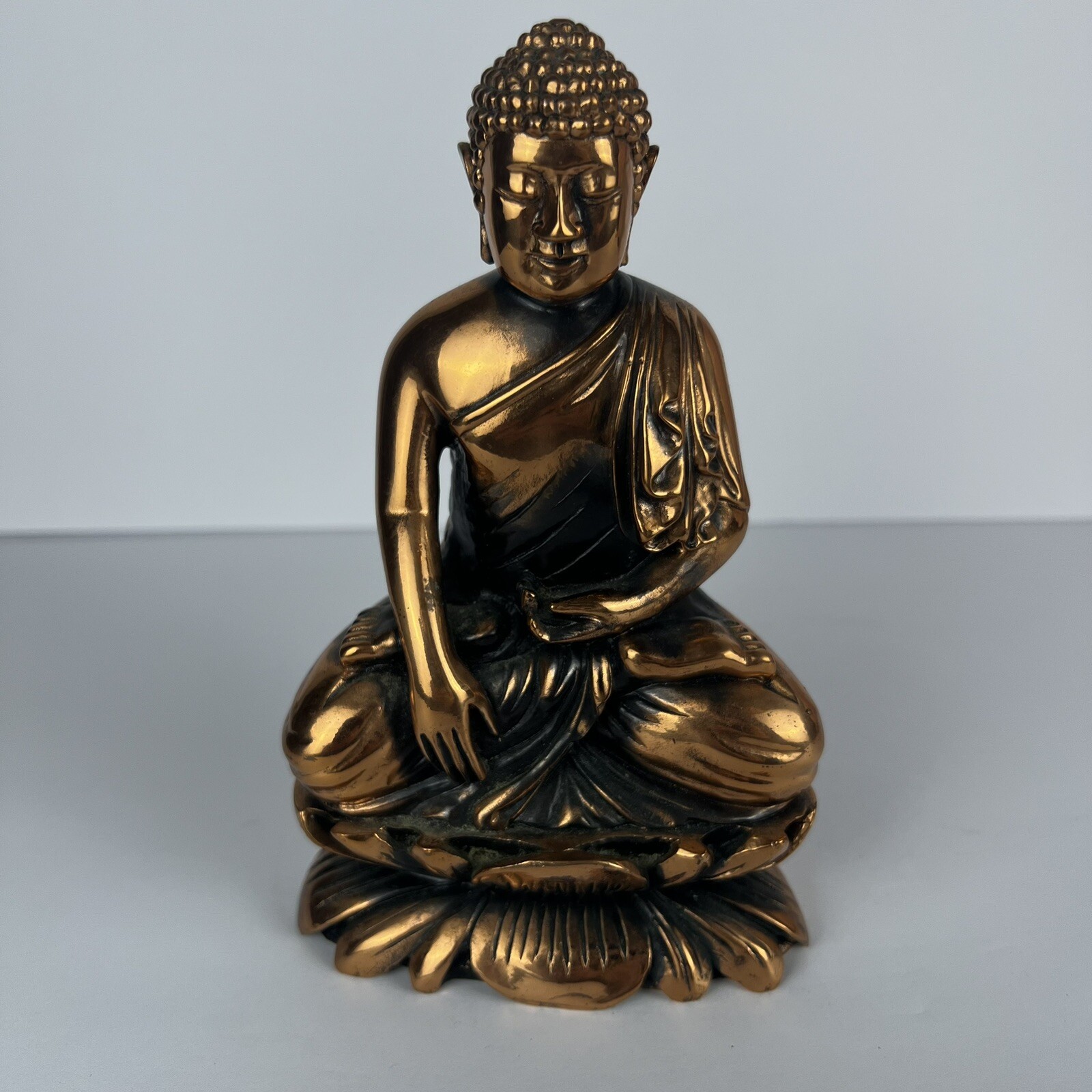 7” Old Tibetan Brass Buddhism Bodhisattva Sakyamuni Buddha Statue