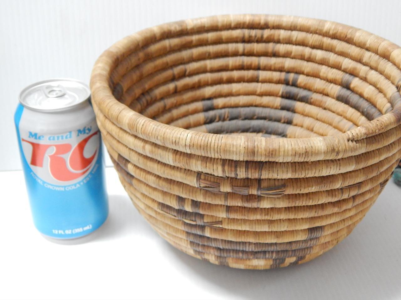 ANTIQUE VINTAGE HOPI PUEBLO DEER PICTORIAL INDIAN COILED BASKET POLYCHROME