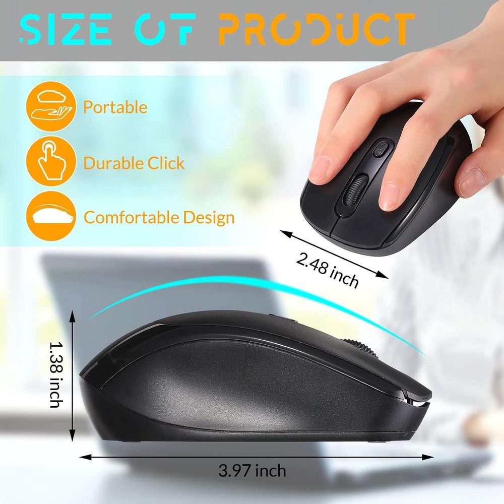 2.4GHz Wireless Cordless Optical Mouse Mice+USB Receiver for PC