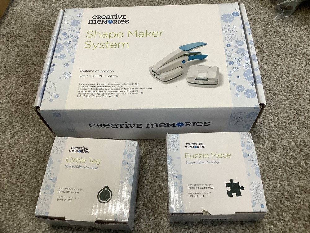 Creative Memories 2" Shape Maker System w/ Handle, Square, Circle & Circle Tag