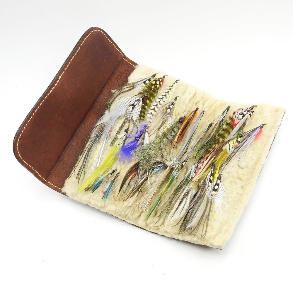 Eddie Bauer Leather Fly Wallet. W/ Flies.
