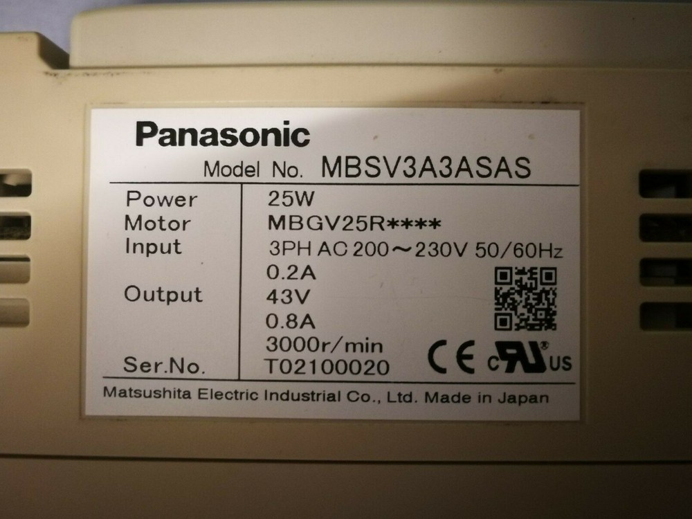 Panasonic MBSV3A3ASAS Variable Frequency Drive