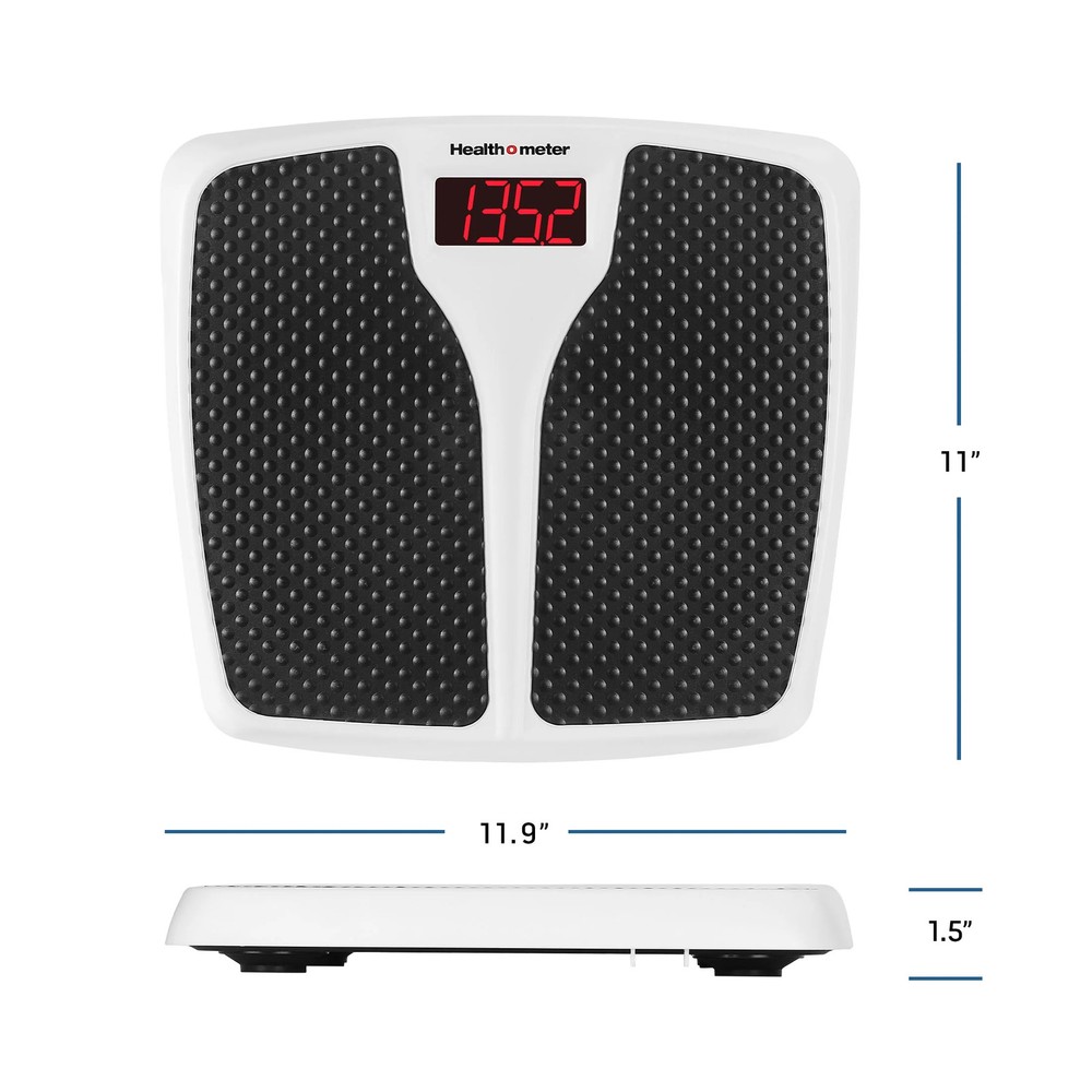 Health o meter Digital Scale 400 lbs Split Mat LED Display Black White