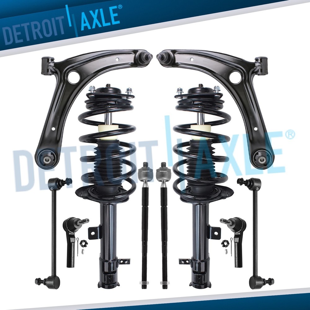 Front Struts Lower Control Arms Tie Rods Sway Bars for 2007-2012 Dodge Caliber