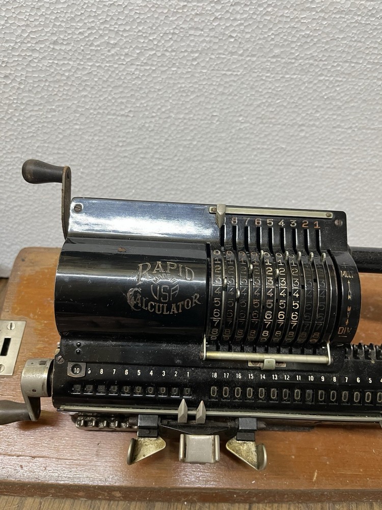 Vintage The Rapid Computer Co Adding Machine with Original Box, 1800s