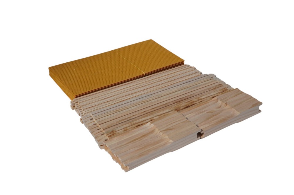 Bee Hive Langstroth Deep Frames Kit , Frames+ Yellow foundation , 10 DEEP FRAMES