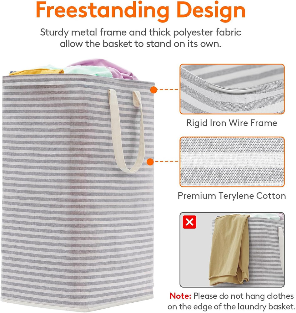 2 Pack Laundry Hamper Large Collapsible Laundry Baskets, Freestanding Waterproof