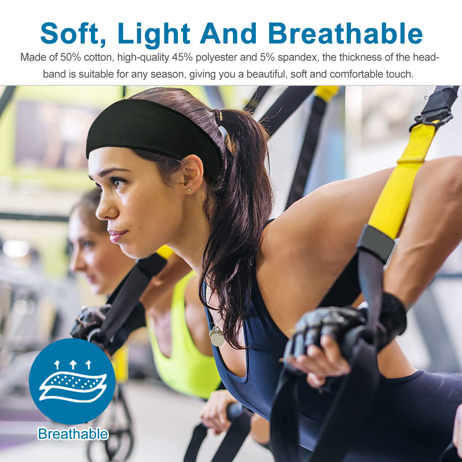 3PCS Men Women Sports Headband Anti-Sweat Band Running Yoga Stretch Head Bands