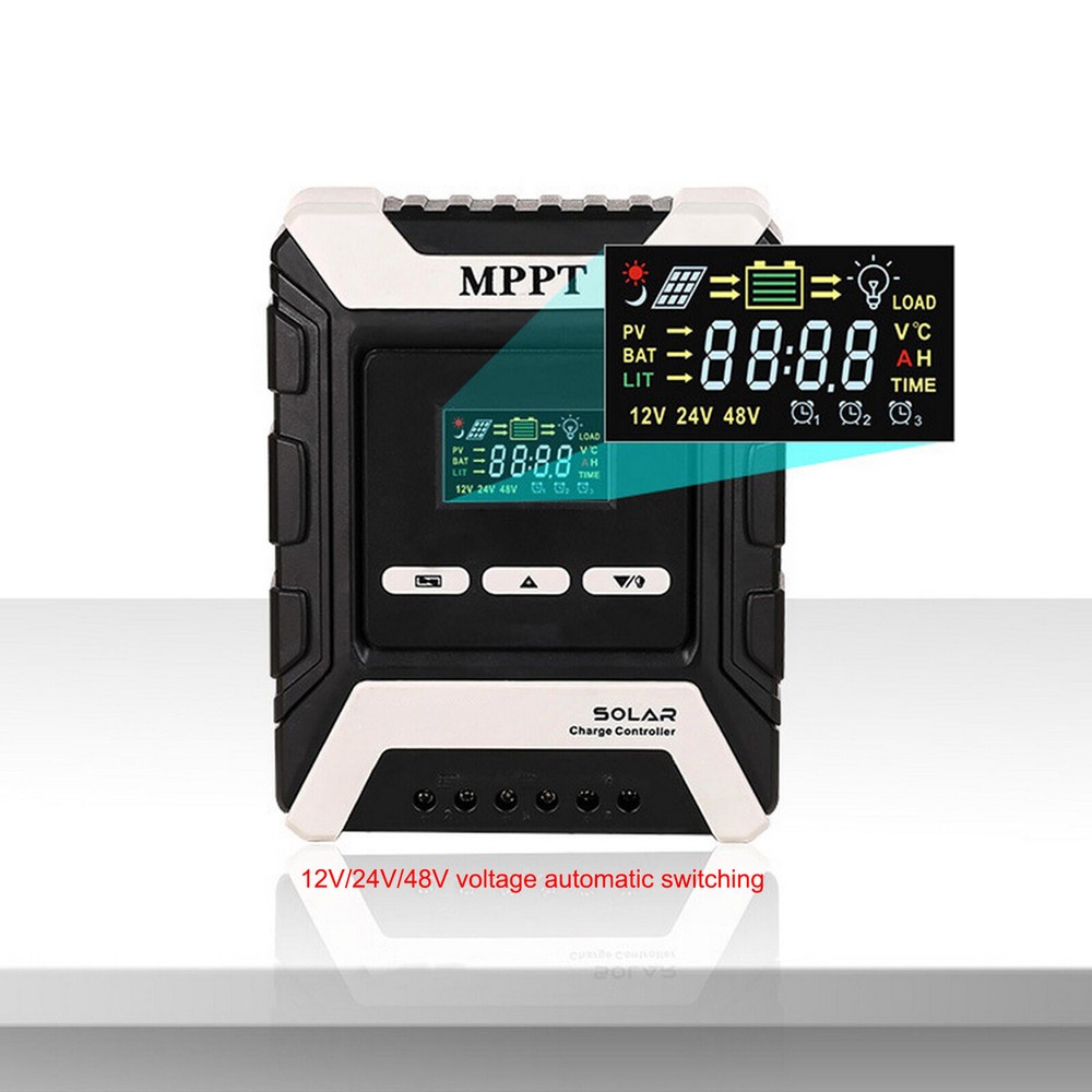 12/24/48V MPPT PWM Solar Charge Controller Panel Battery Regulator Dual USB