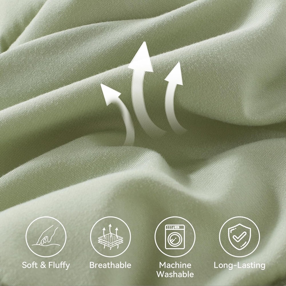 Luxury Queen Comforter Set - 3-Piece Solid Reversible Microfiber for All Seasons