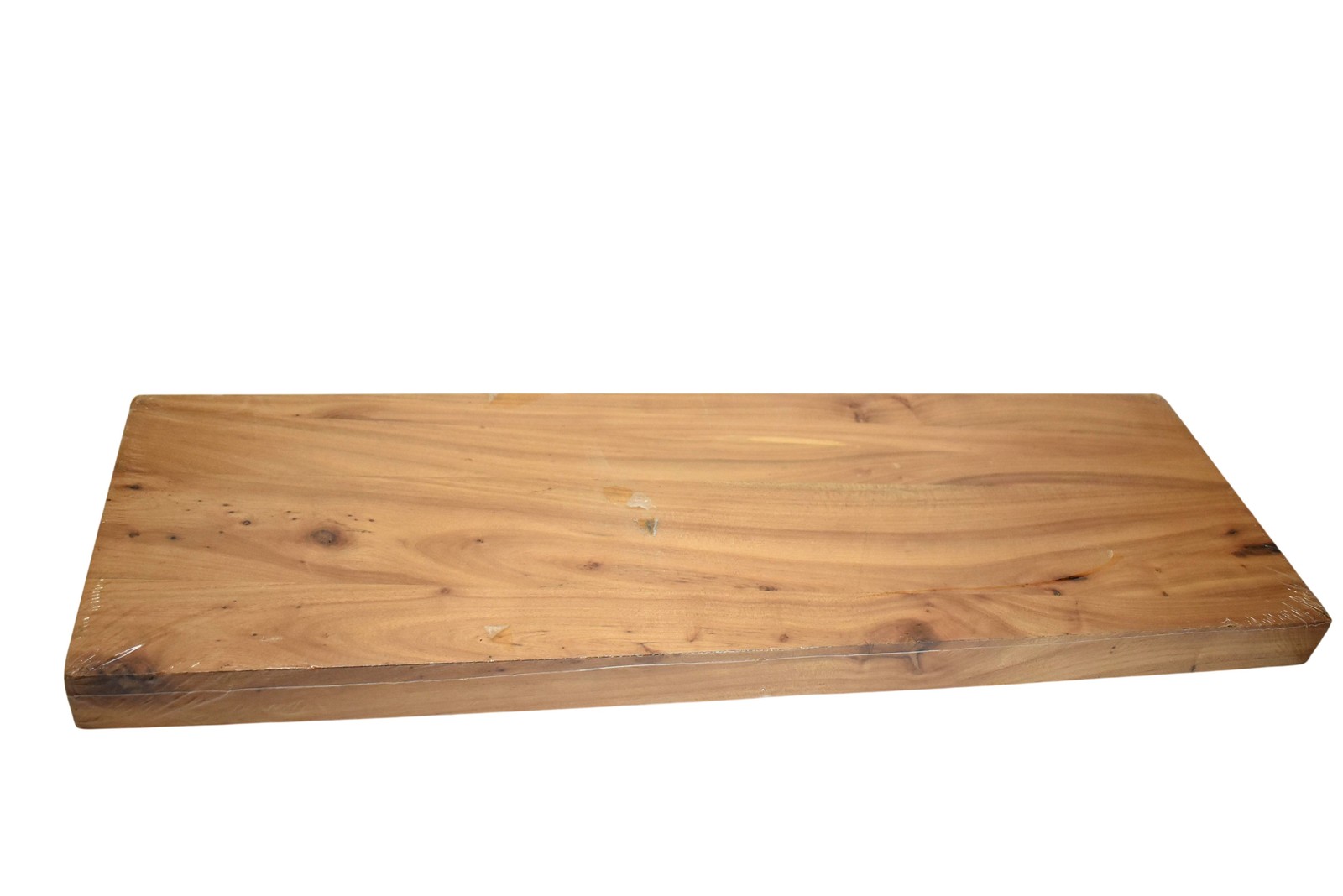 Floating Wood Shelf Hidden Hardware 24" x 8" Deep Floating Shelf Light Brown