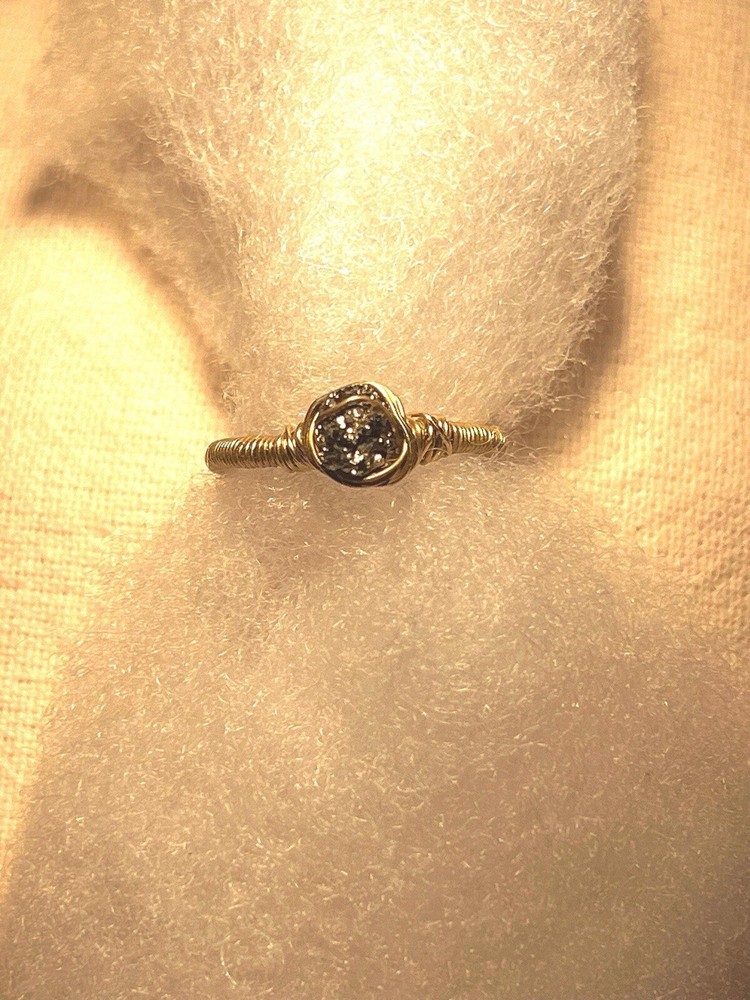 Handmade Pyrite And Gold Ring