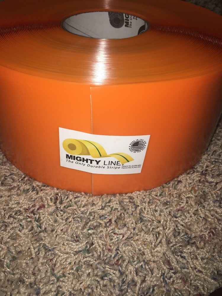 MIGHTY LINE 4RO Industrial Floor Tape, Solid, Continuous Roll, 4" Width