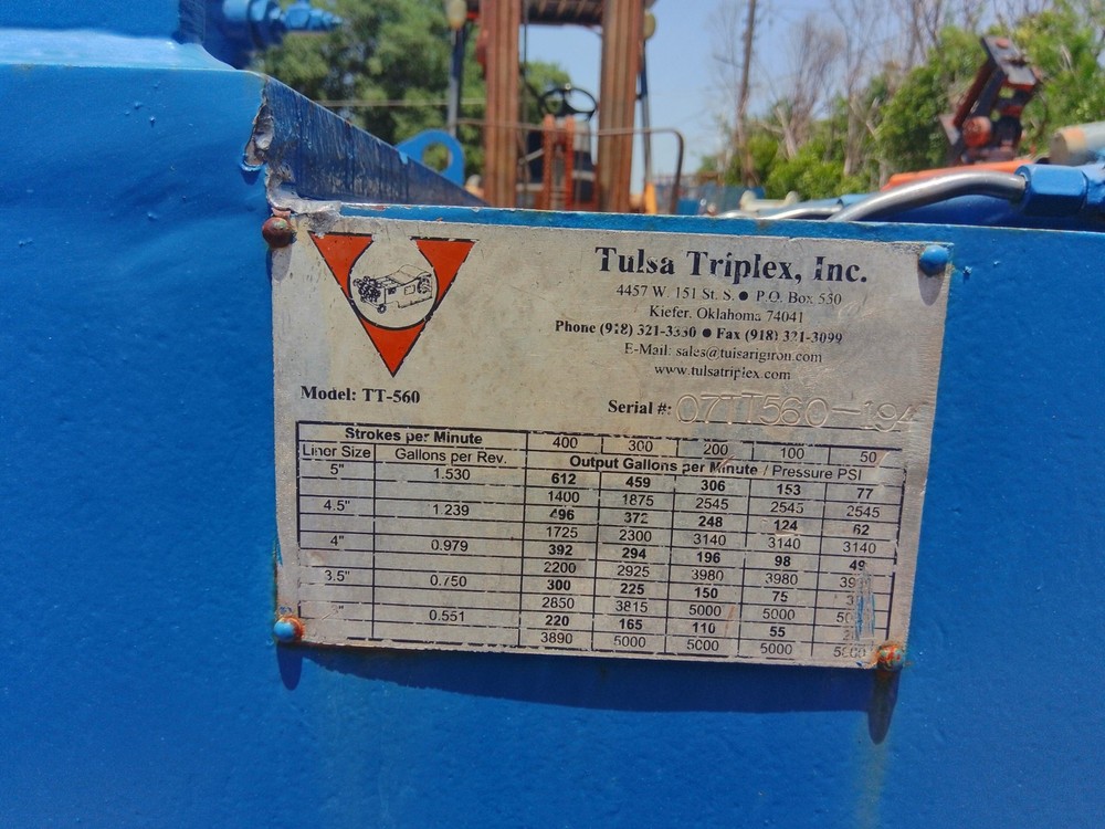 Tulsa TT550 Triplex 600 Gpm
