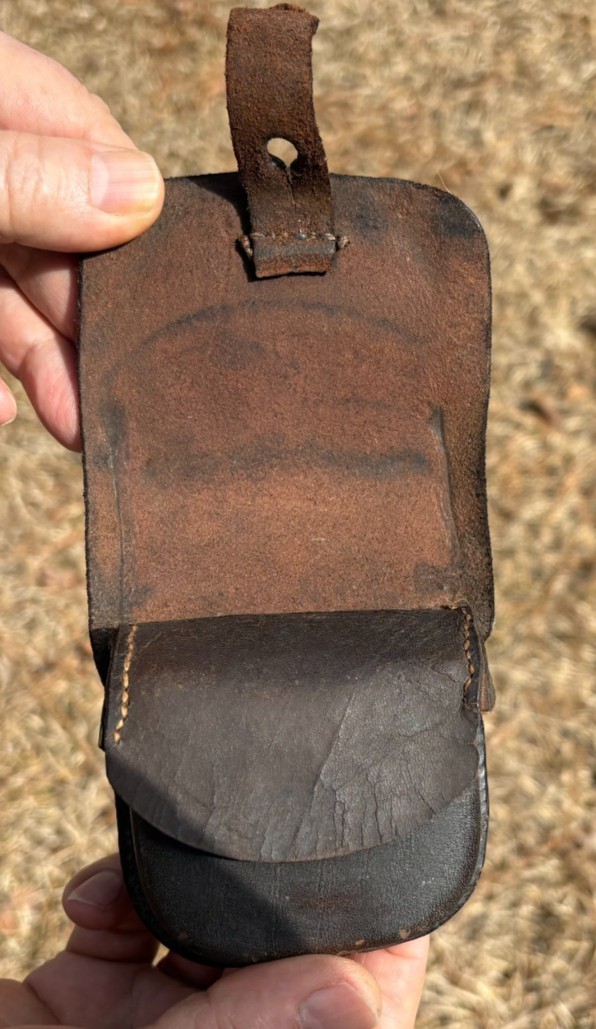 Early War Unmarked Union Cap Box. Good Condition and Very Amusing Initials!