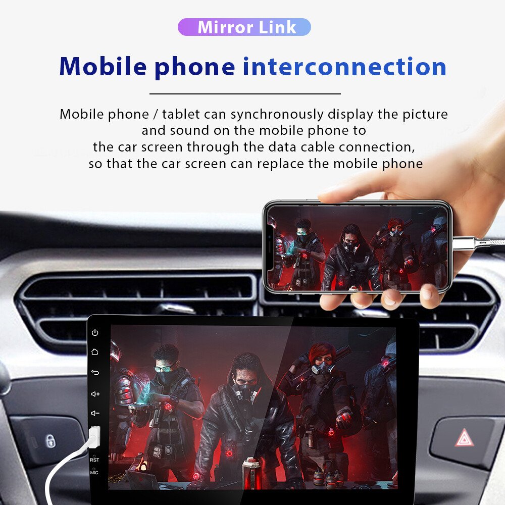 9" Single 1 Din MP5 Player Carplay Car Stereo Radio Android Auto Touch Screen