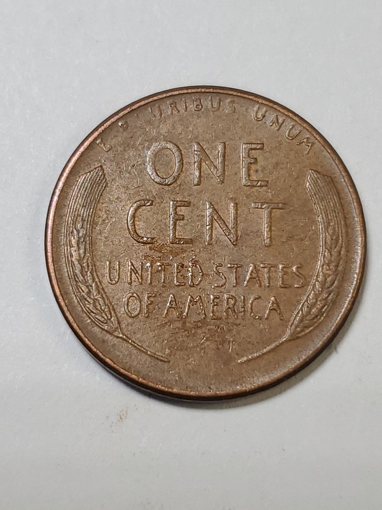1957 D cracked skull error Lincoln Wheat Cent#61