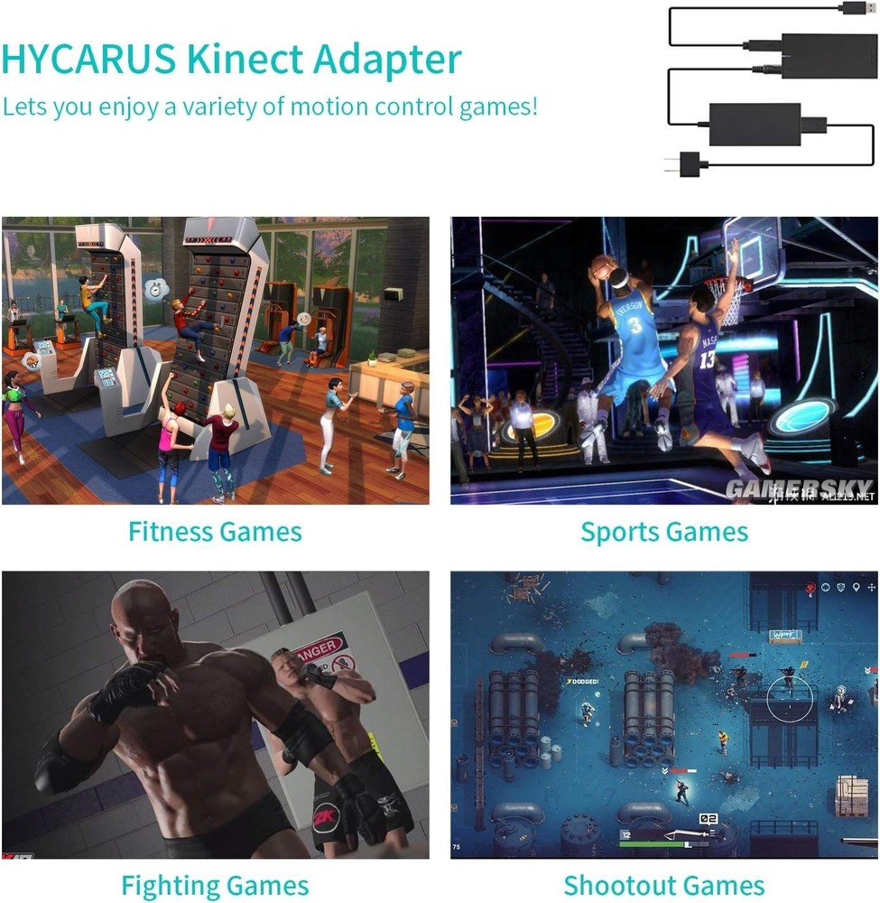 Kinect Adapter Charger for Xbox One S/X Kinect 2.0 Sensor and Windows PC