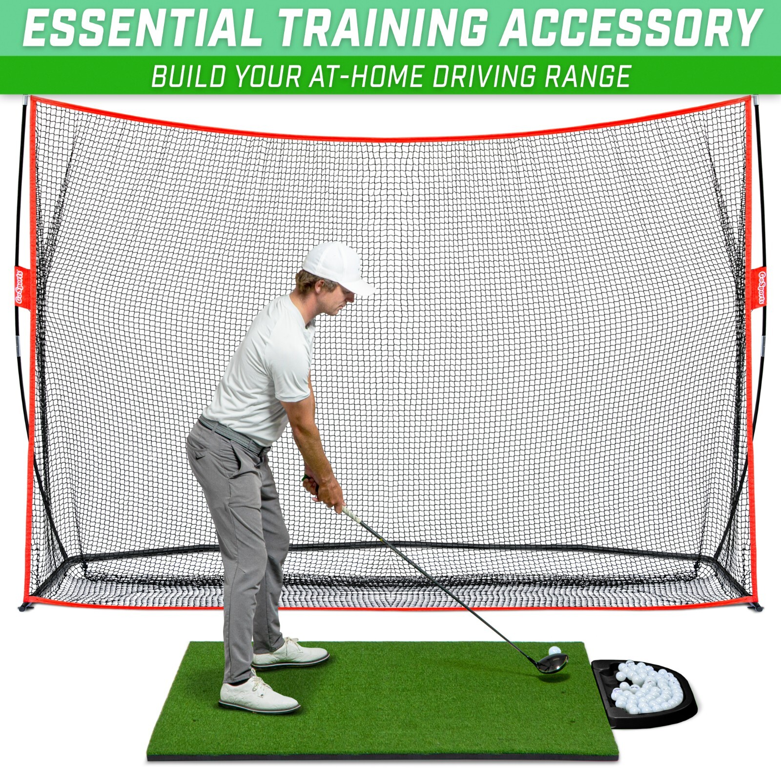 GoSports All-Weather Golf Ball Tray 70 Ball Capacity - Black