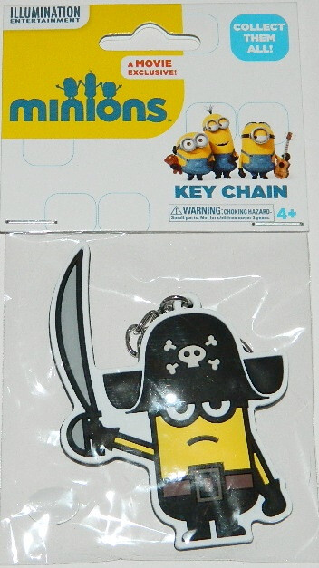 Minions Movie Minion Kevin as a Pirate Rubber Key Chain, LICENSED NEW UNUSED