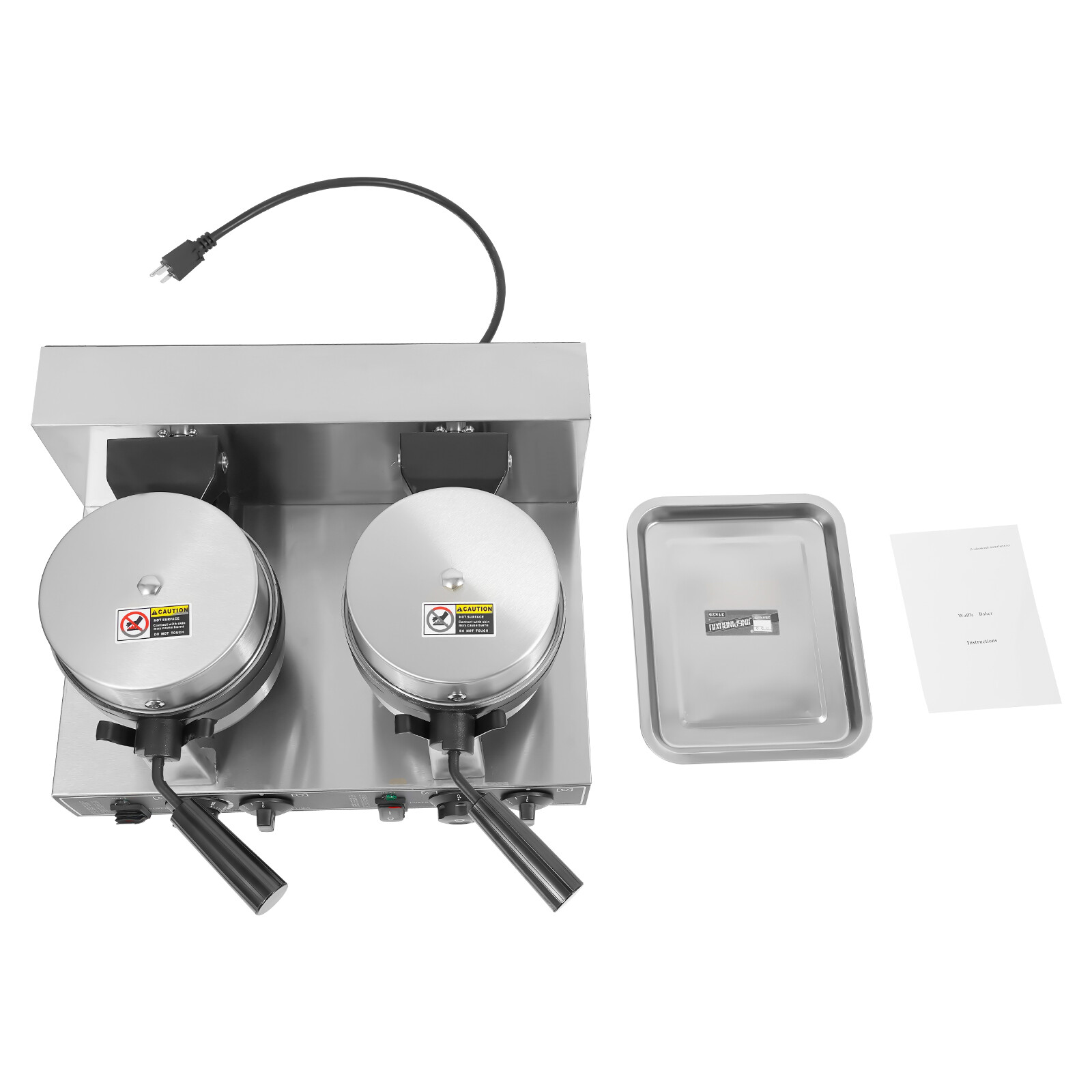 Commercial Dual Head Belgian Waffle Maker Rotating Double Waring Breakfast Maker