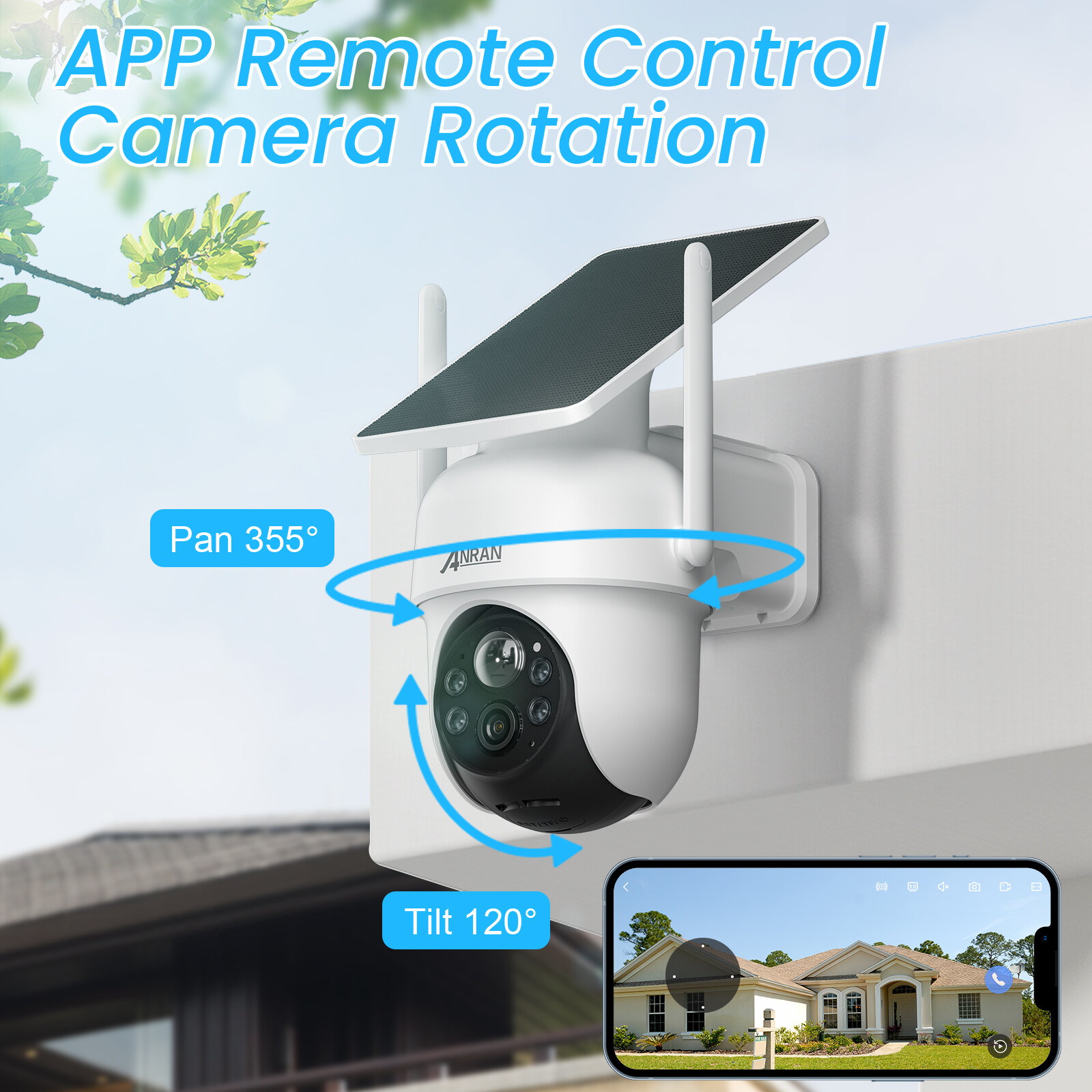 ANRAN Solar Battery Powered Wireless Security Camera System WiFi IP Outdoor Home