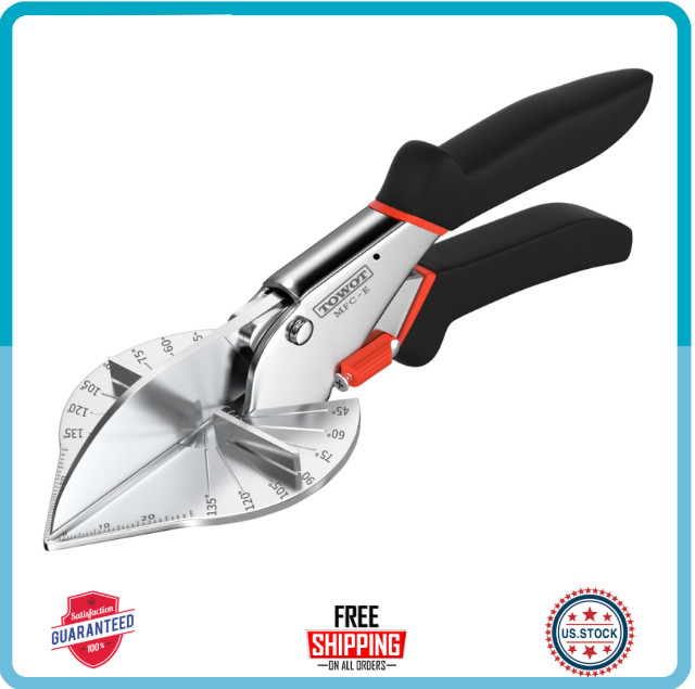 Adjustable Angle Miter Shears 45-135°, Trim Cutter for Plastic, PVC & Molding