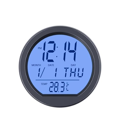 Timloon Car Dashboard Clock with Automatic Backlight at Night, Solar-Powered,