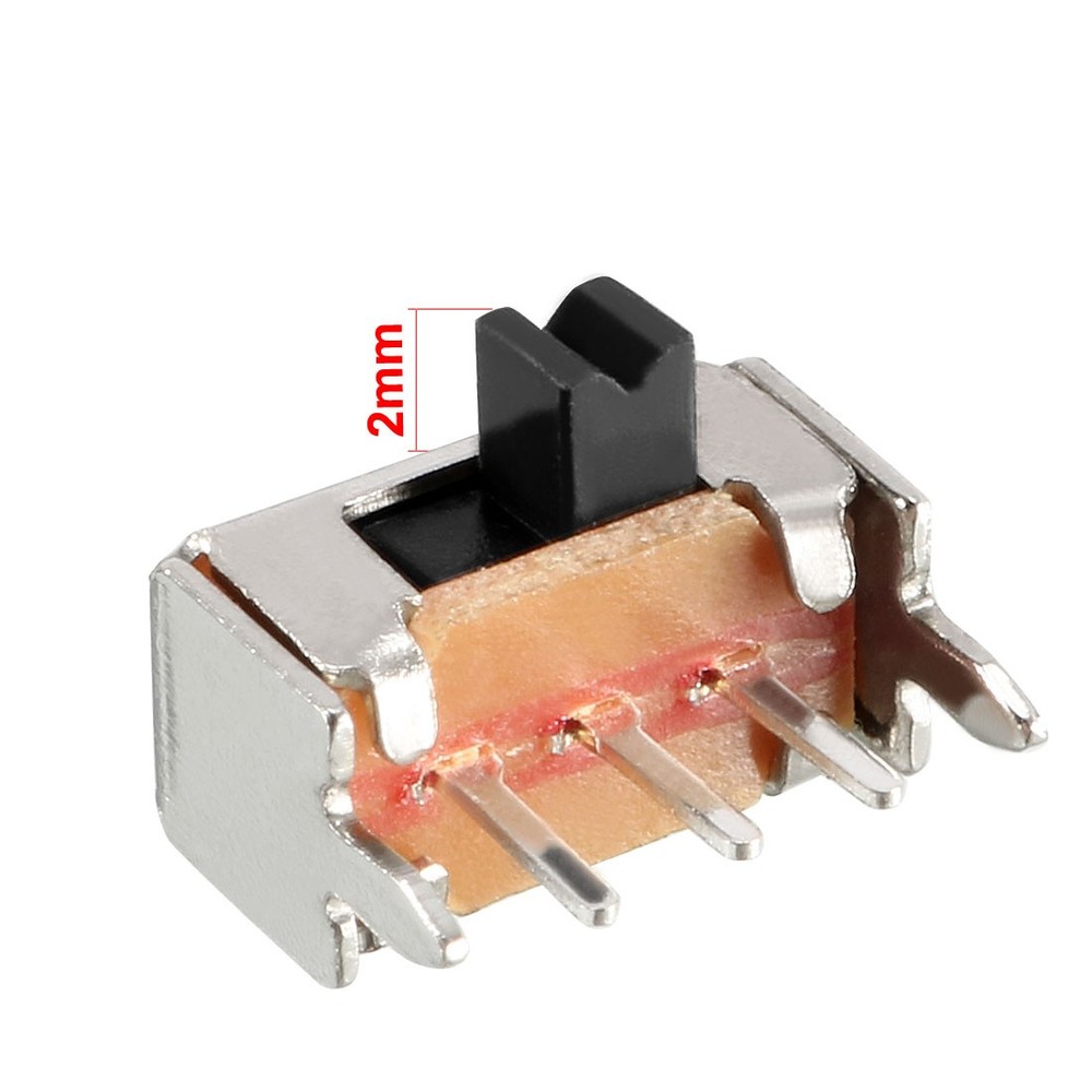 20Pcs 2mm Horizontal Slide Switch SPDT 1P2T 3 Terminals PCB Panel Latching