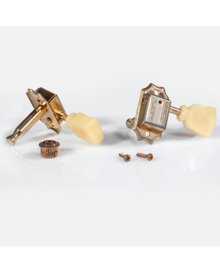 Faber Machine Heads, tulip button, 3+3, aged gold