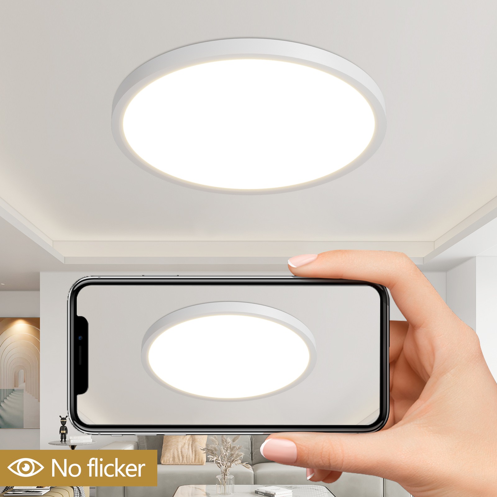 6 Pack 12 Inch 5CCT LED Ceiling Light Flush Mount Dimmable Fixture White 2880LM