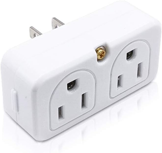 2 Pack Mini Wall Plug Adapter Outlet Extender with 4 Outlets