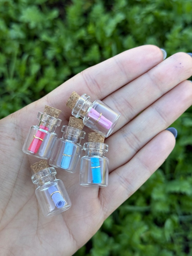 30 PACK BULK Mini Glass Bottle with Cork and Blank Paper Scroll