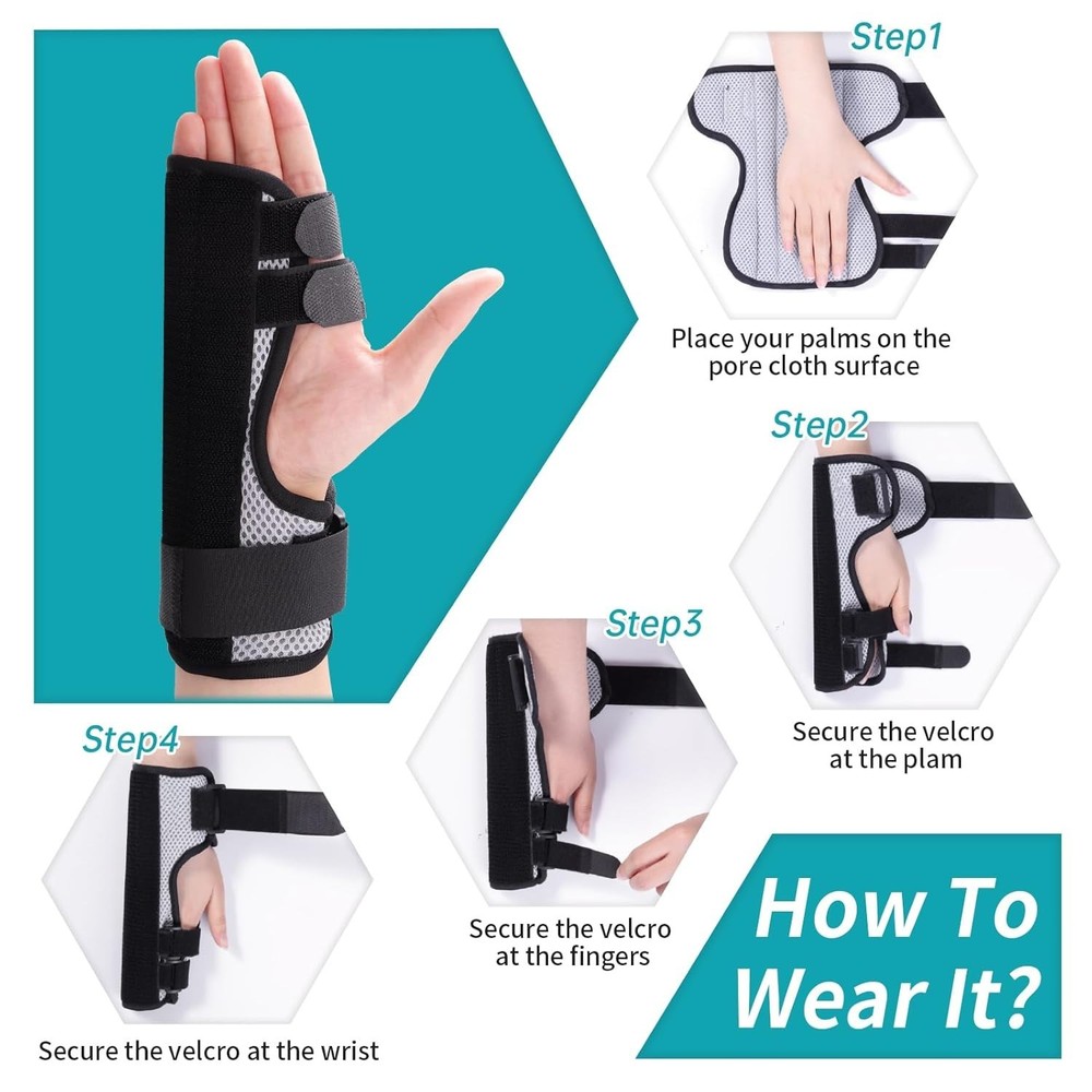 Trigger Finger Splint - Multi-Finger Brace, Adjustable Hand&Wrist Support