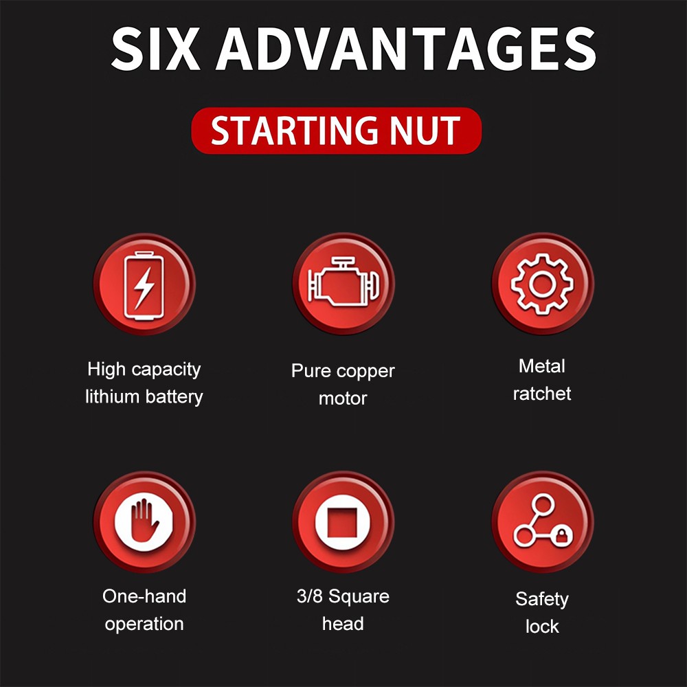 Cordless Ratchet 3/8\" Right Angle Wrench Impact Power Tool /2Battery 4Socket B4