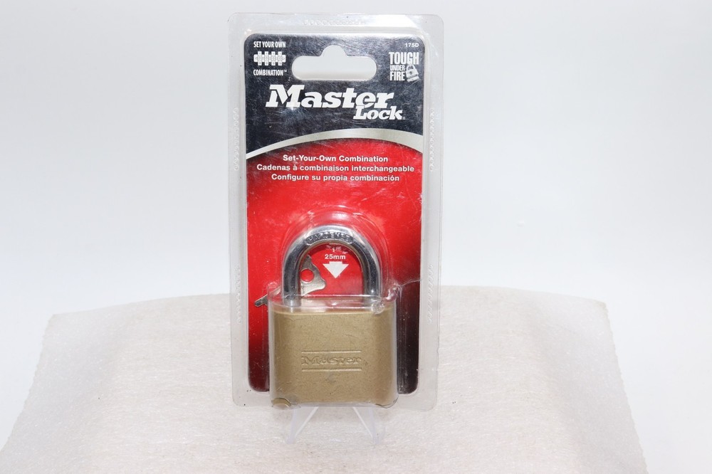 Master Lock Resettable Combination Padlock 2" wide Brass 175D
