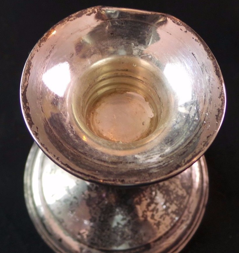PAIR MID CENTURY WEIGHTED STERLING SILVER CANDY DISH CUPS